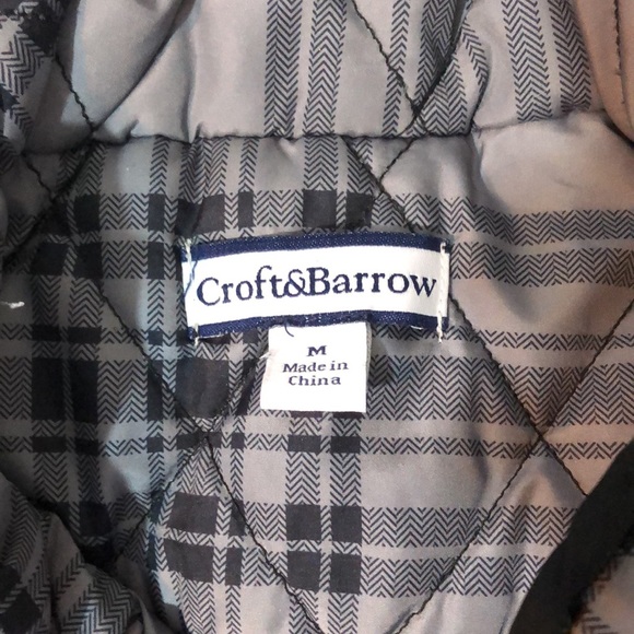 Black and Gray Plaid Quilted Vest with Snap Closure and Pockets Sz M - Picture 4 of 8